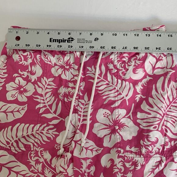 Vtg Lauren Ralph Lauren Capri Pant 6 Pink Hawaiian Floral Beach Barbie 90s Y2K - Picture 7 of 9